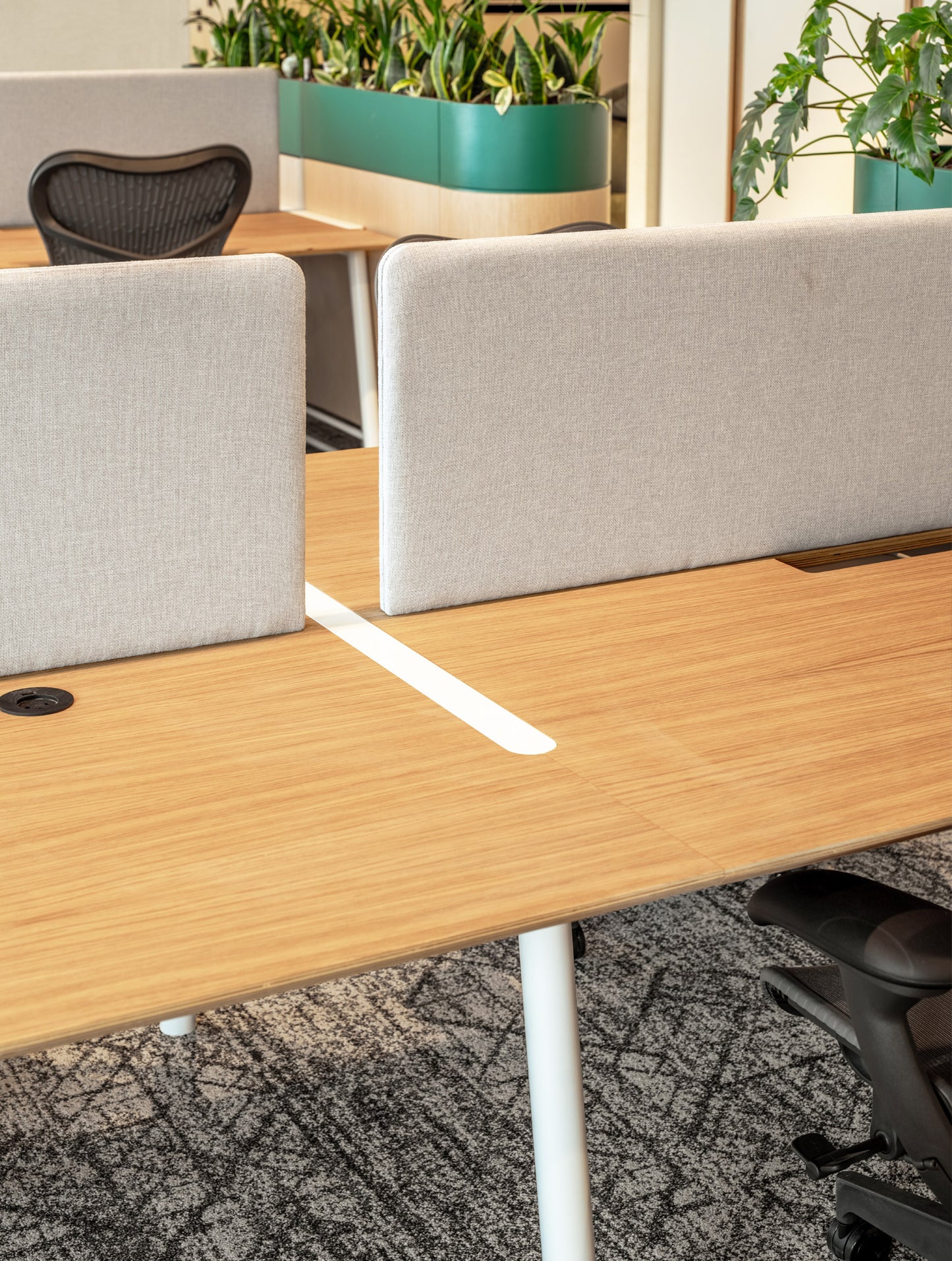 שולחן לקבוצת עבודה עם מחיצה אקוסטית