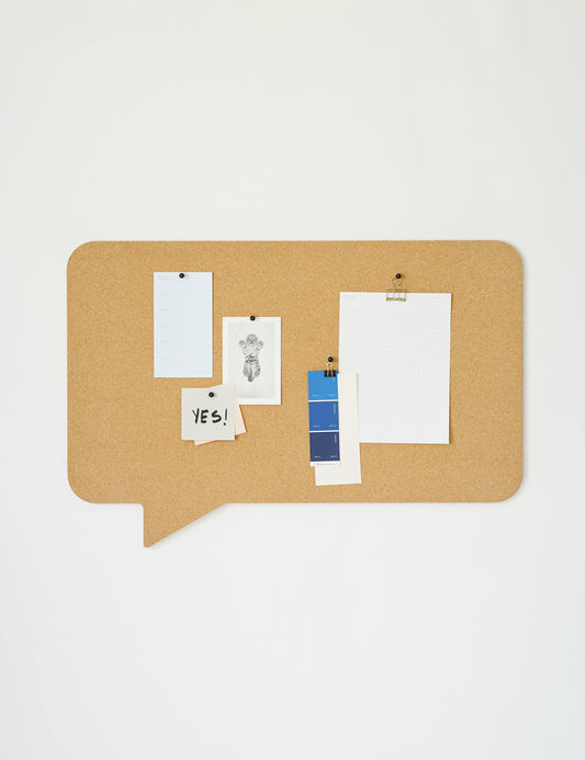 לוח שעם בצורת בועת דיבור לארגון סביבת העבודה וניהול משימות.