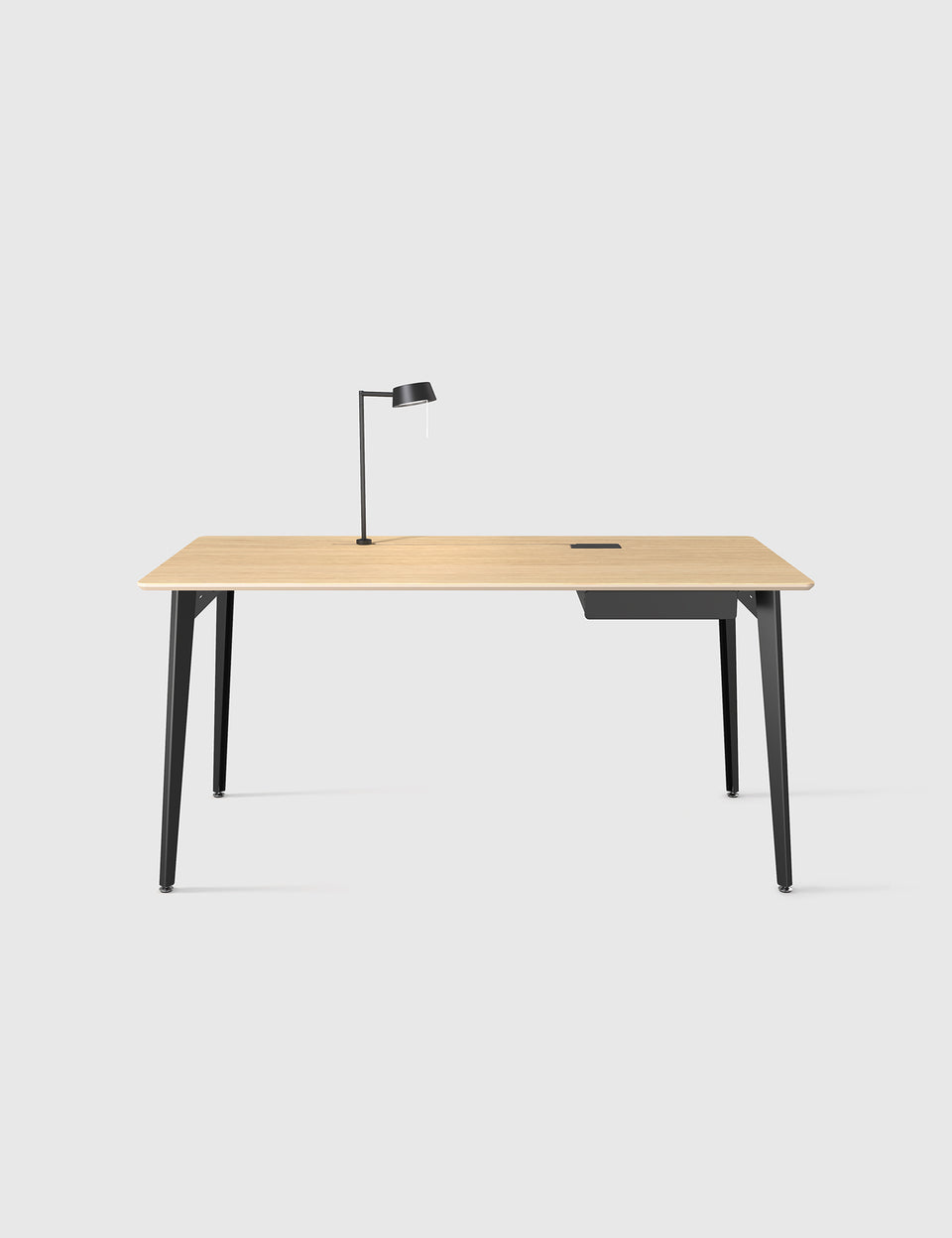 שולחן כתיבה פורניר אלון עם מנורה ומגירה |  Independent